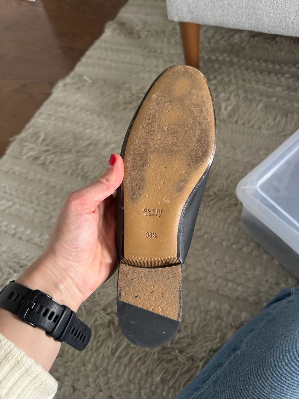 Gucci Black Leather Horsebit Princetown Mule - Picture 3 of 3